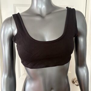 Black Ultra Cropped Stretchy Summer Tank Top